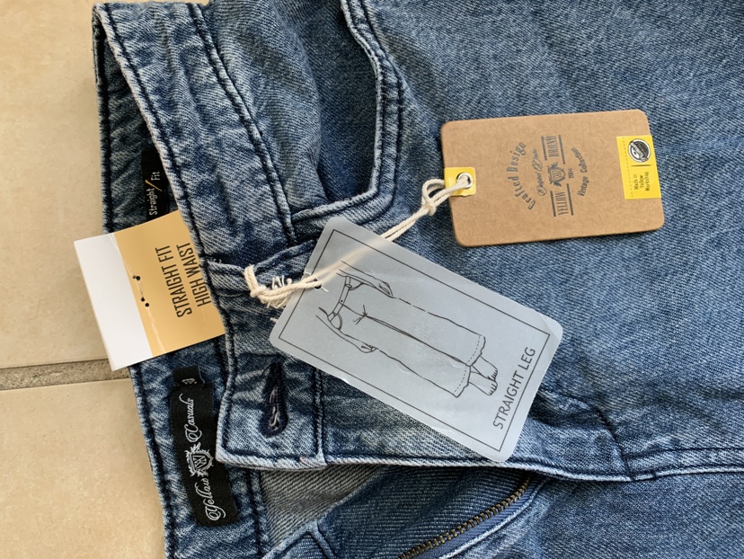 Yellow High Waisted Straight Leg Jeans