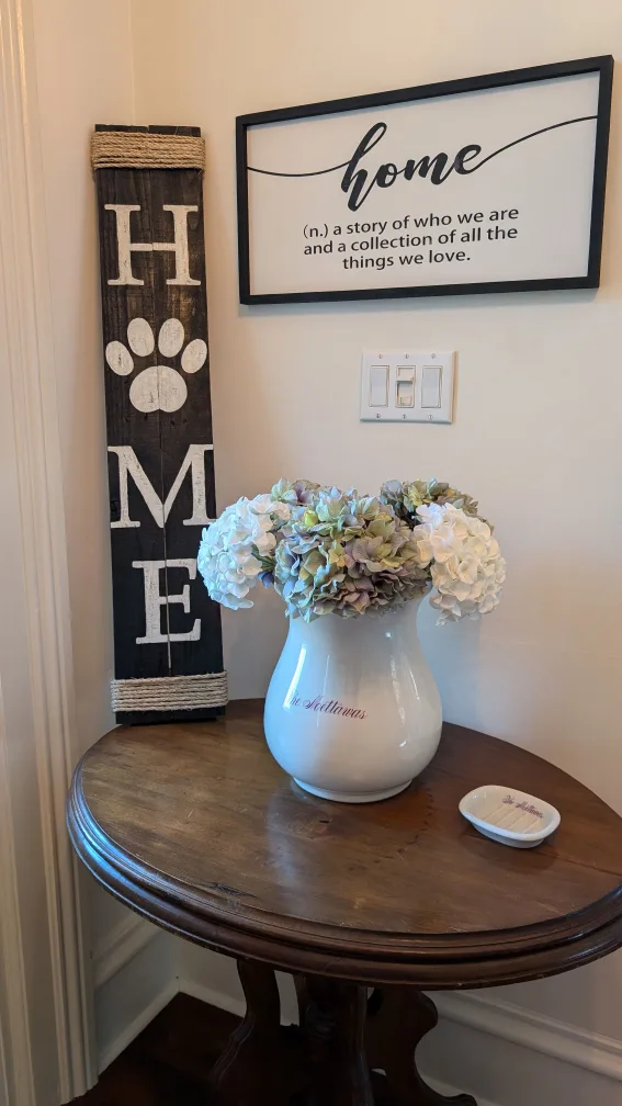 Reversible Home / Woof Sign with Paw Print Wall Art - New Price image indicator(3)