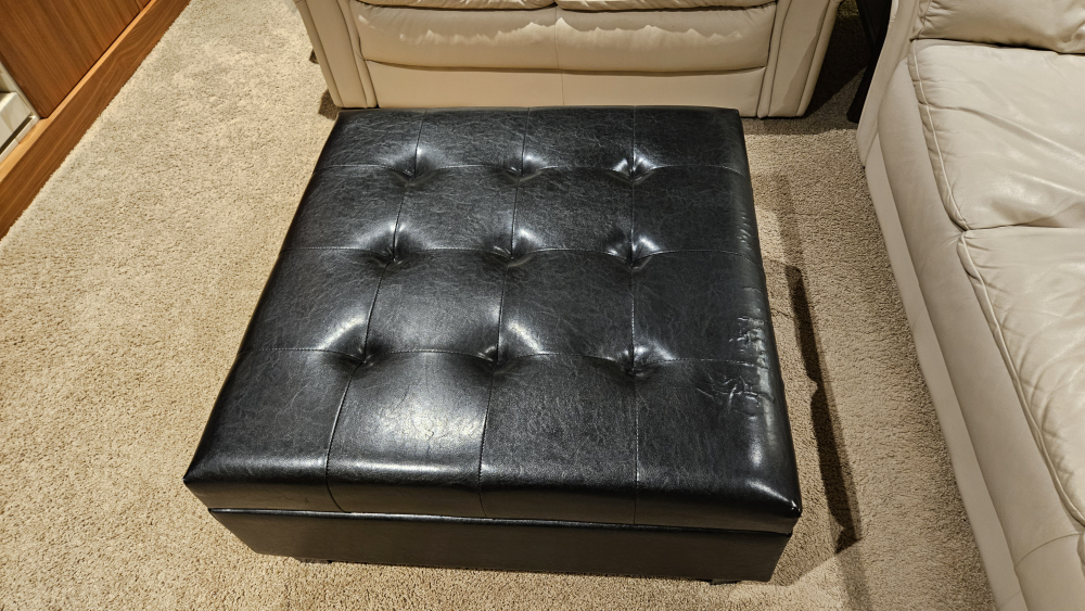 Black Storage Ottoman