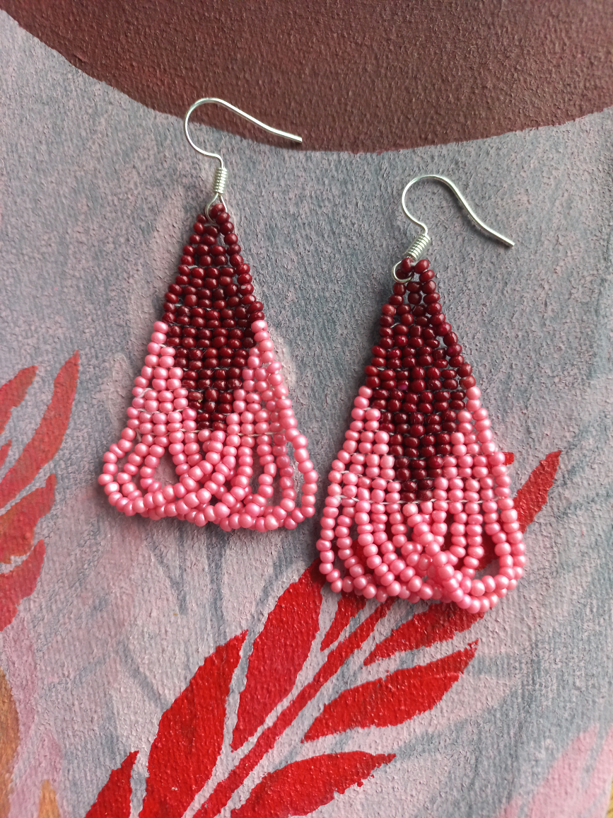 Handmade Beaded Earrings - photo 2