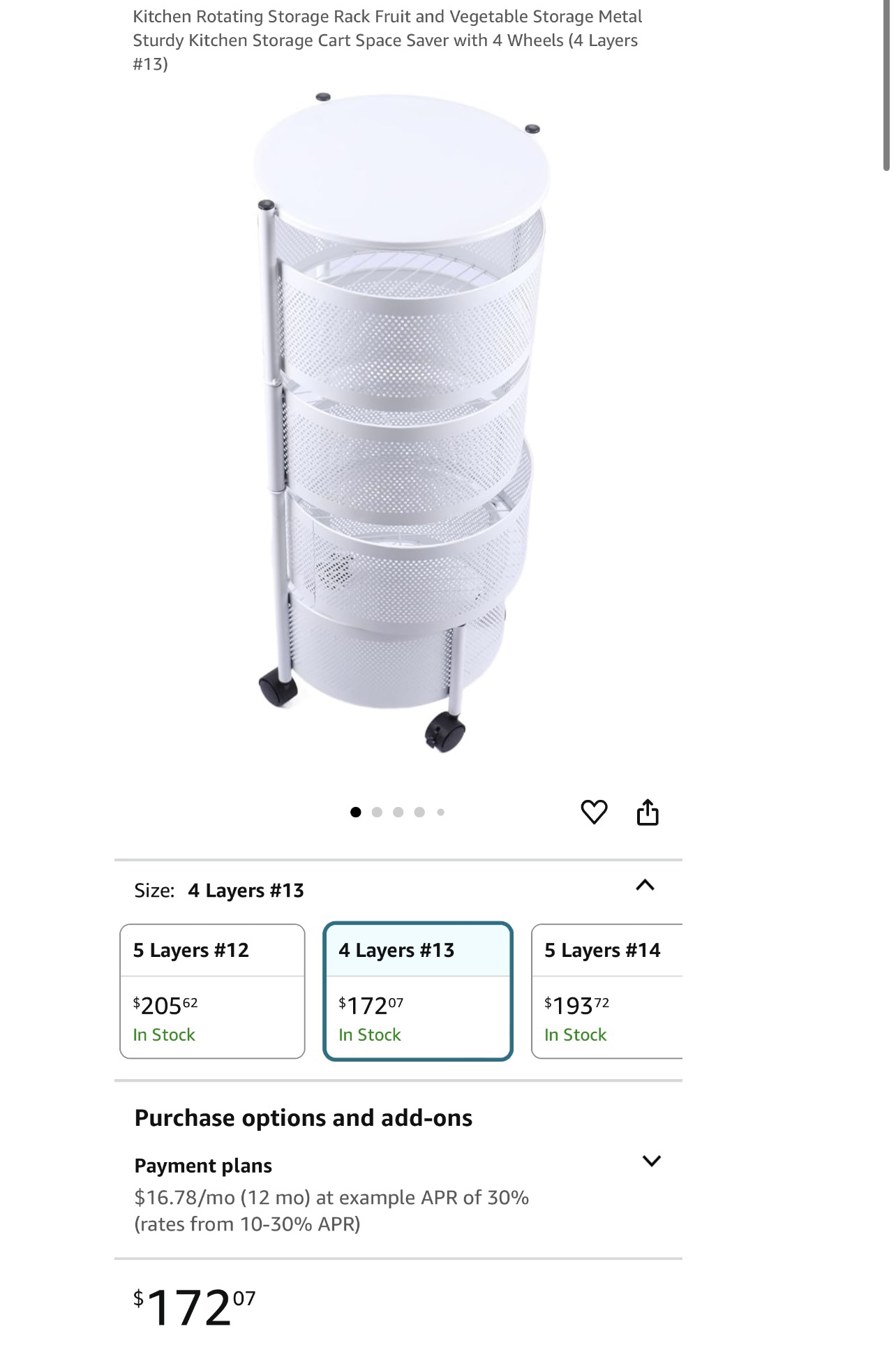 4 Tier Rotating Storage Cart - photo 3