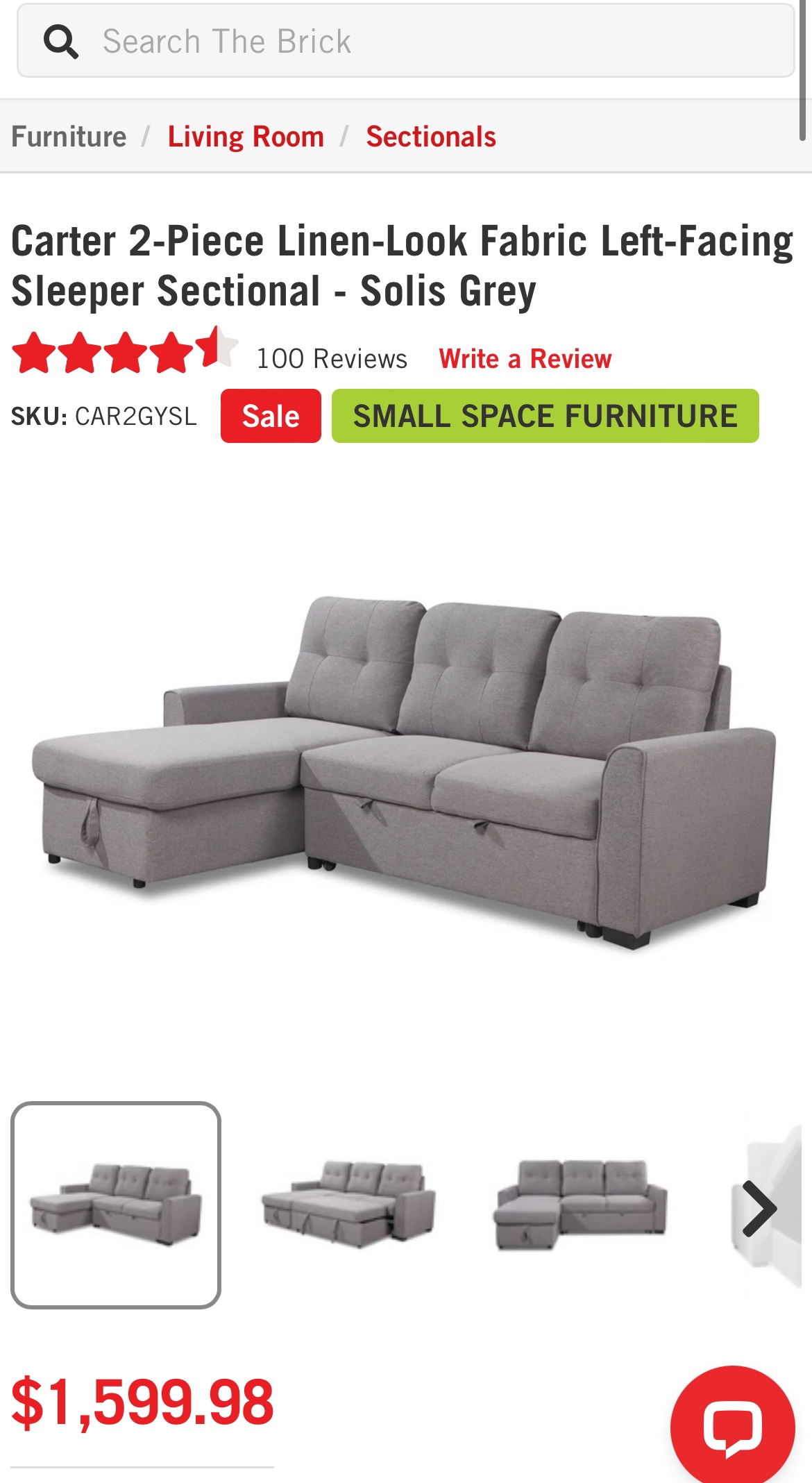 The Brick Carter Sectional Sofa bed - photo 3
