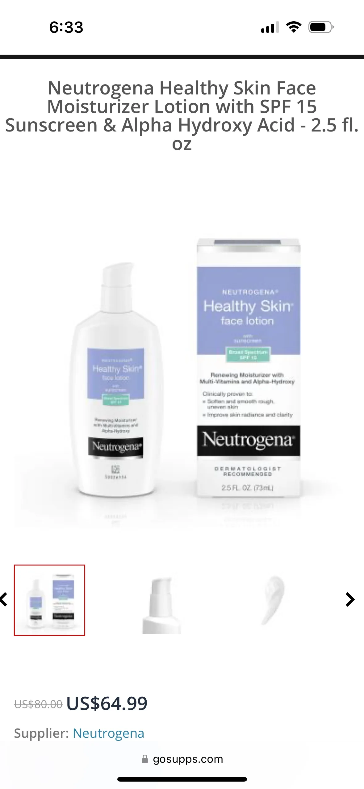 Neutrogena Healthy Skin face lotion with Alpha-Hydroxy (73 ml) image indicator(4)
