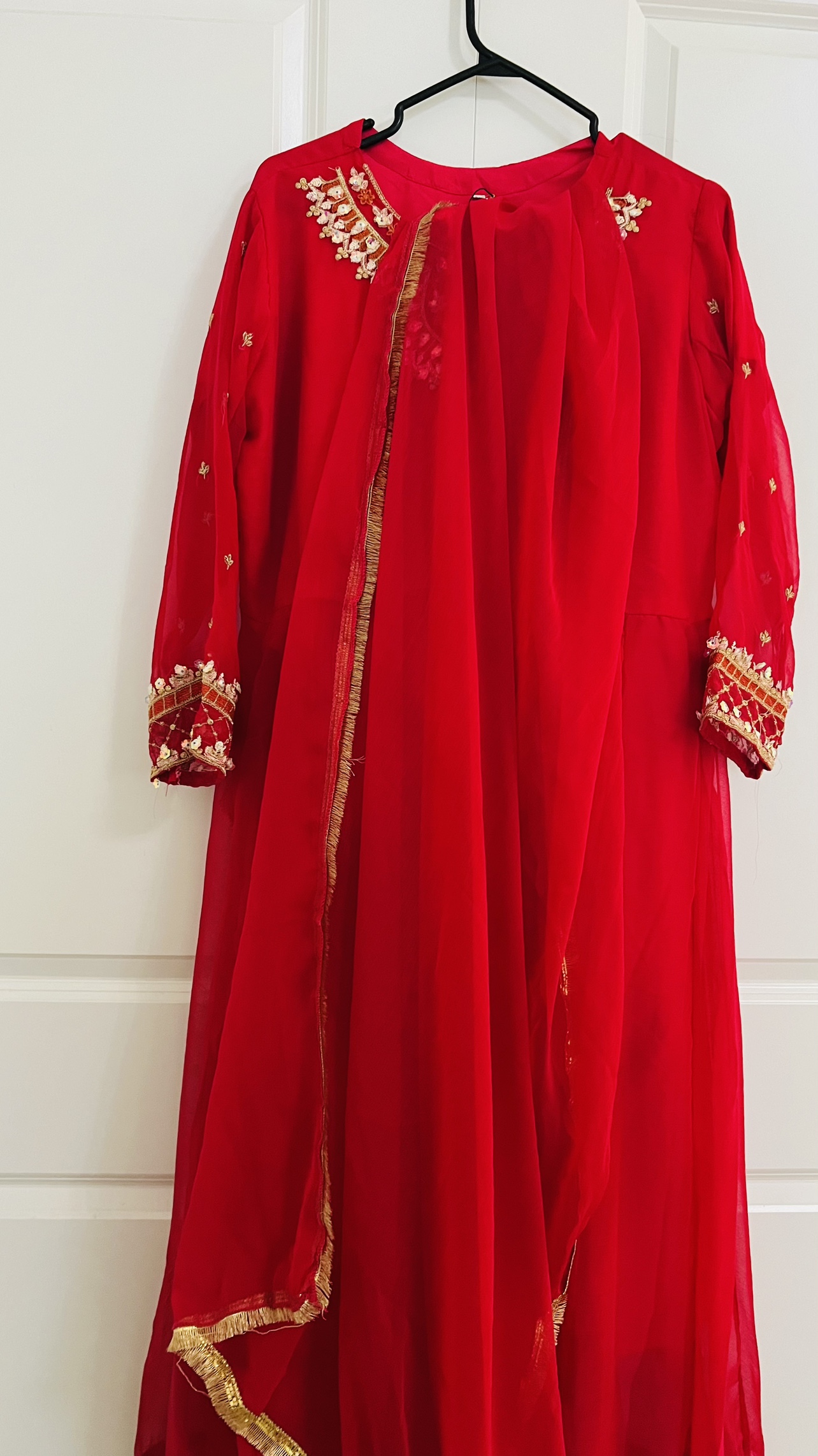 Red Embroidered Dress - photo 3