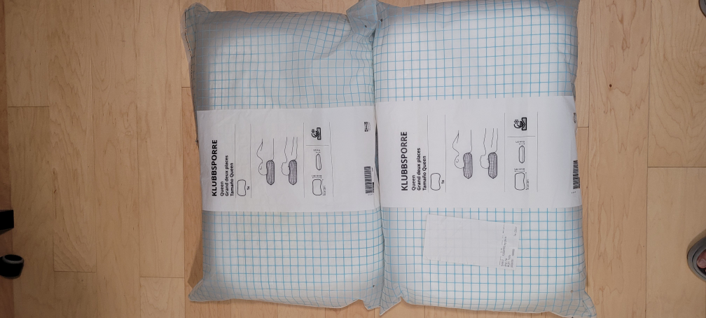 IKEA KLUBBSPORRE Queen Pillow, 2 Pack