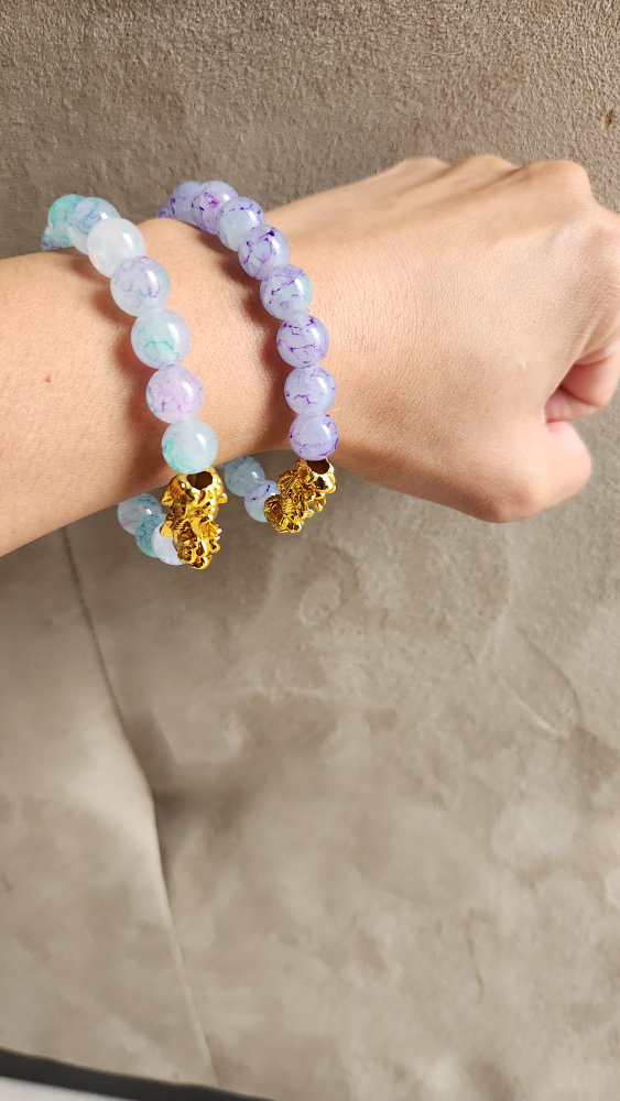 Beaded Bracelets with Gold Lion Charms - photo 2