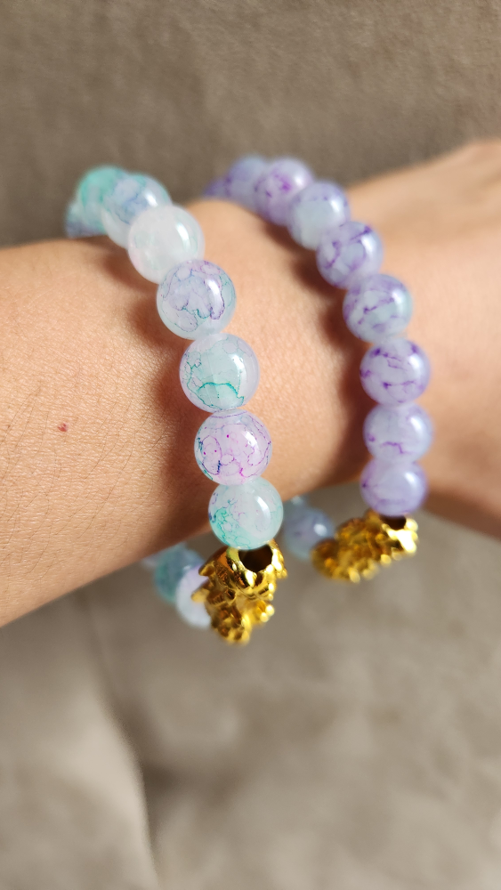 Beaded Bracelets with Gold Lion Charms - photo 3