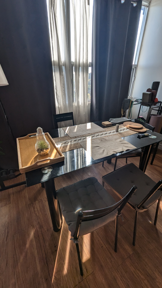 Black Glass Dining Table - photo 2