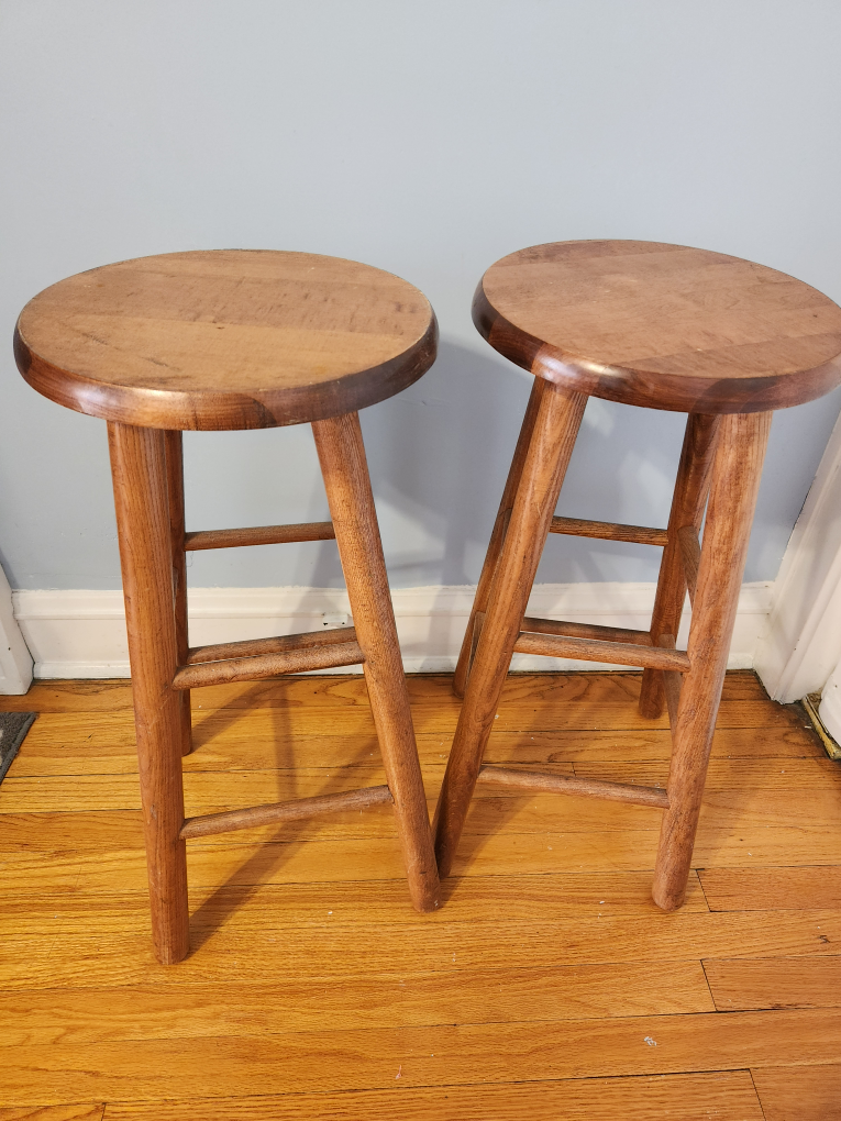 Set of 2 Wooden Bar Stools - photo 3