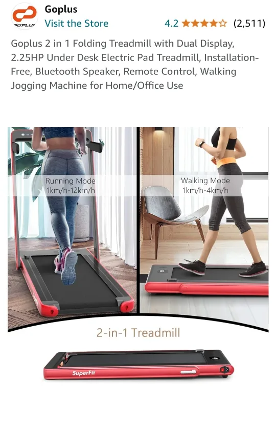 Goplus 2 in 1 Folding Treadmill image indicator(6)