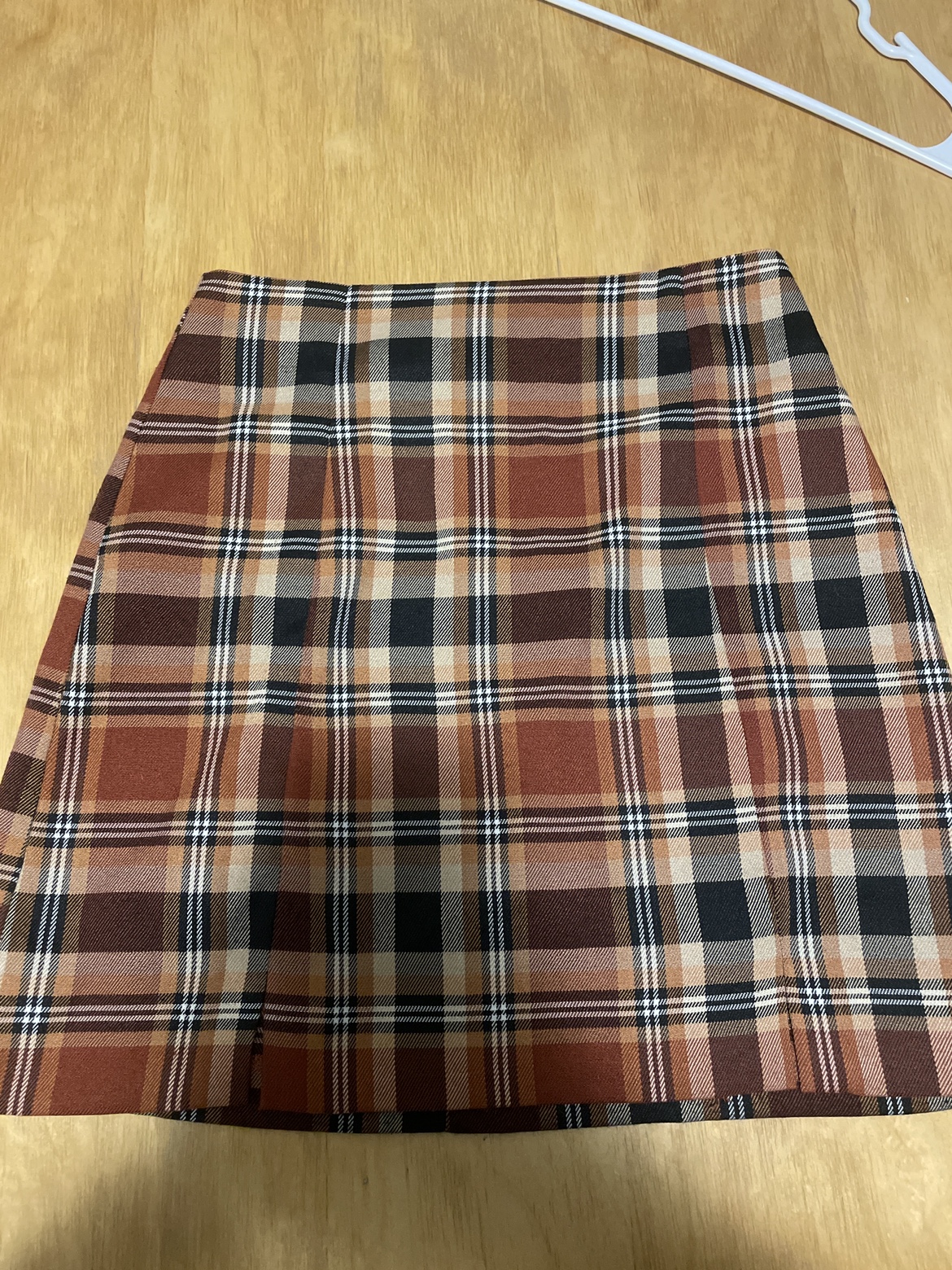 Brown Plaid Mini Skirt