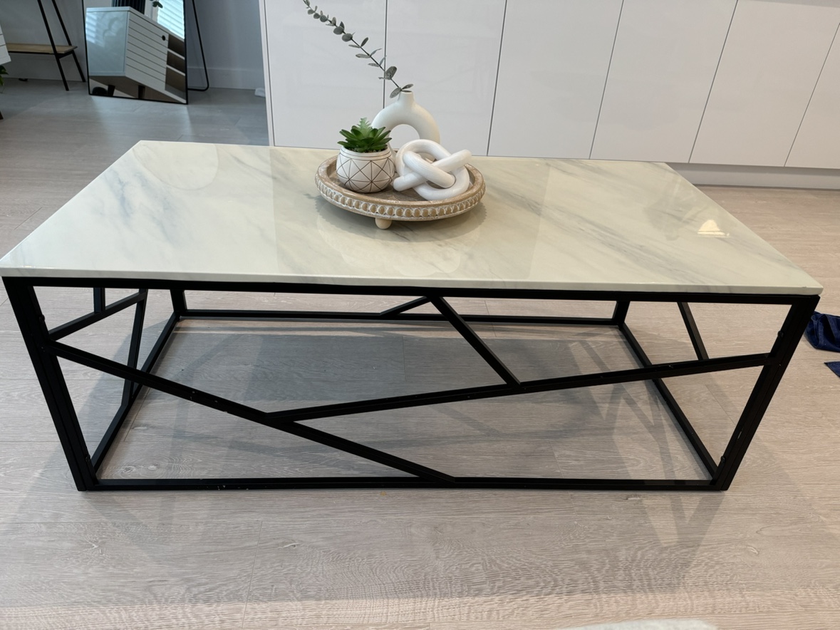 Modern Coffee Table with Marble Top