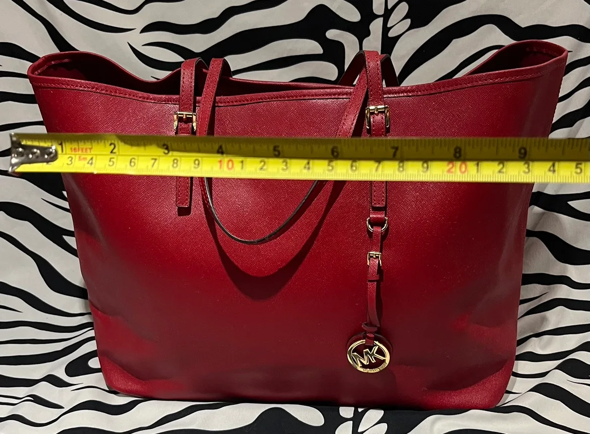 Large Red Michael Kors Tote Bag image indicator(2)