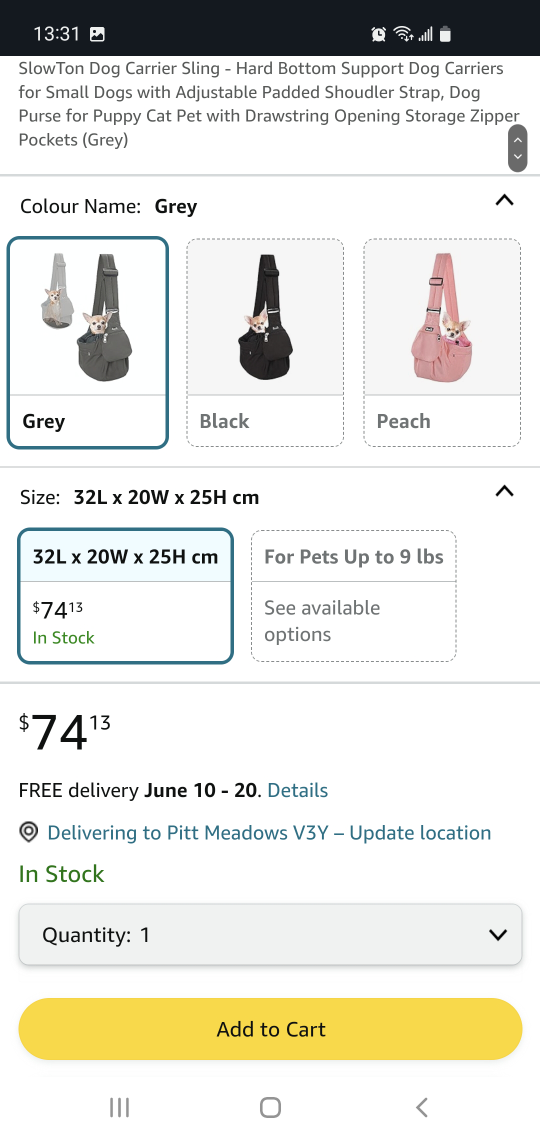 Grey Dog Carrier Sling - photo 3