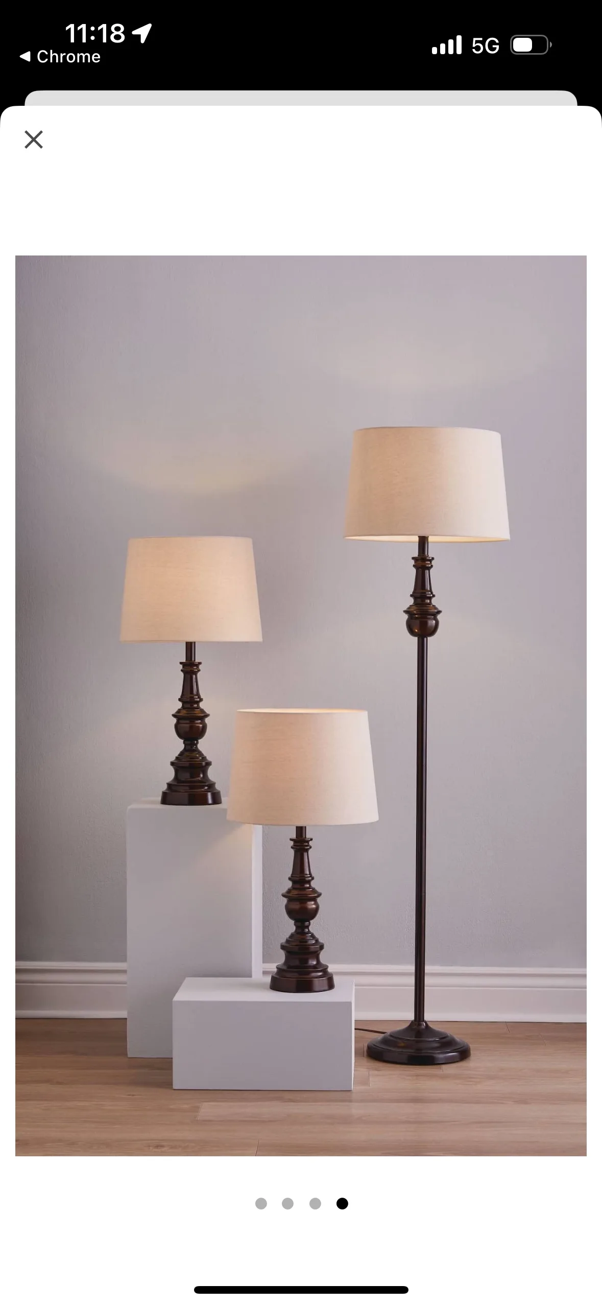 New For Living Fabric Hardback Shade Floor & Table Lamp Set image indicator(4)