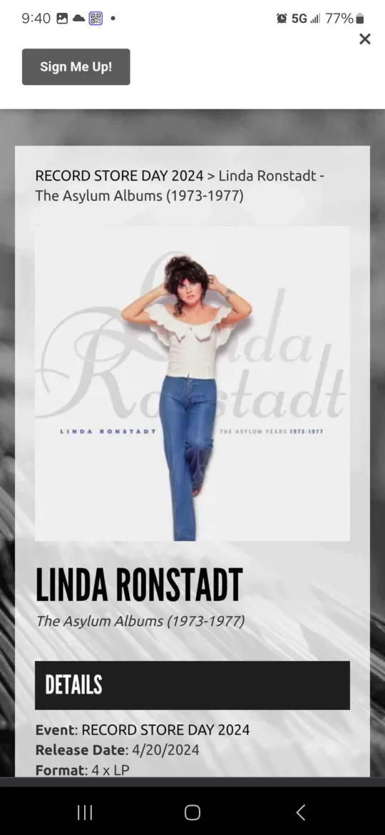 Linda Ronstadt  The Asylum Albums (1973-77) 4xLP Set - RSD 2024 image indicator(2)