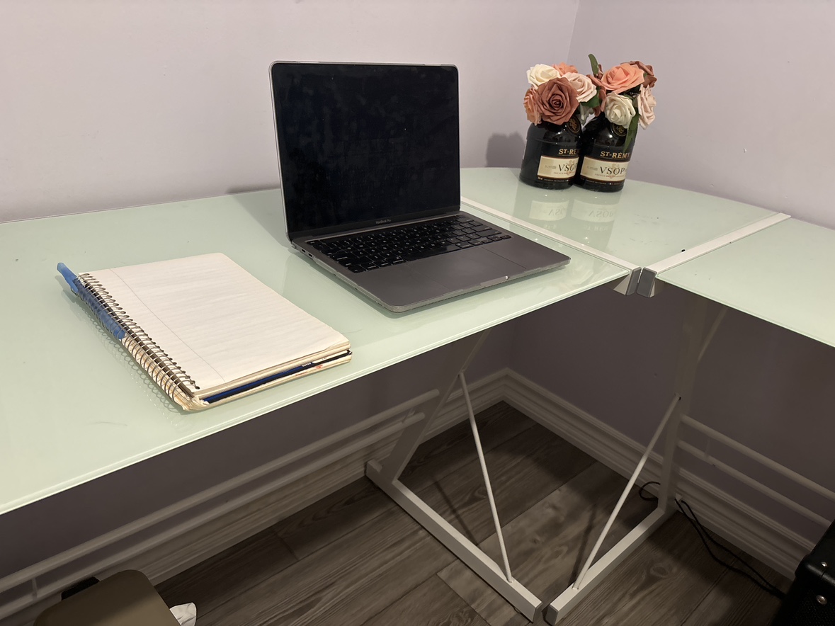 Elegant & Sleek Glass Corner Desk - photo 2