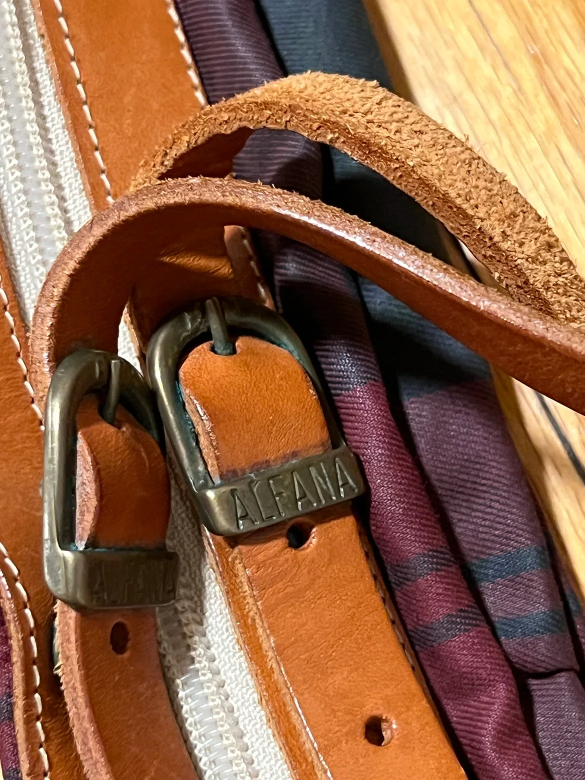 Alfana Plaid Leather Strap Tote Bag • Made in Italy image indicator(5)