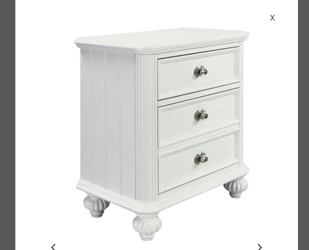 White Nightstand with 2 Drawers - photo 2