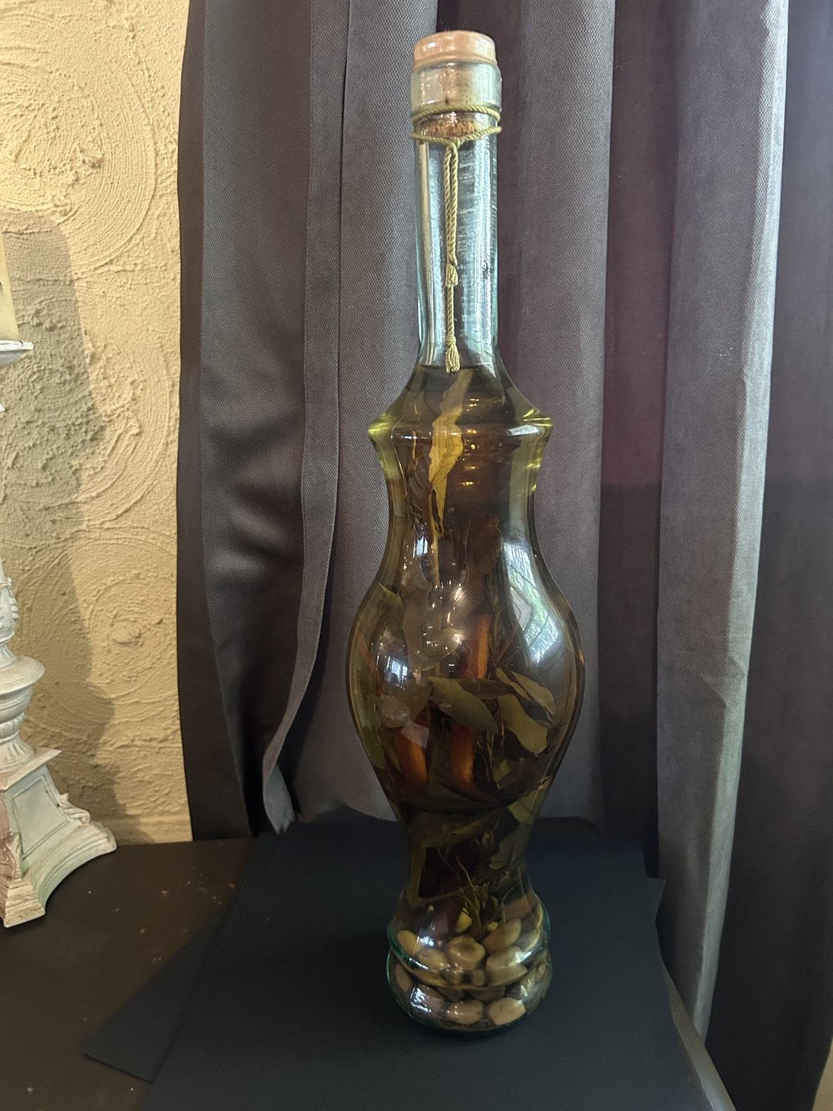 Glass Bottle of Olive Oil with Herbs - photo 2