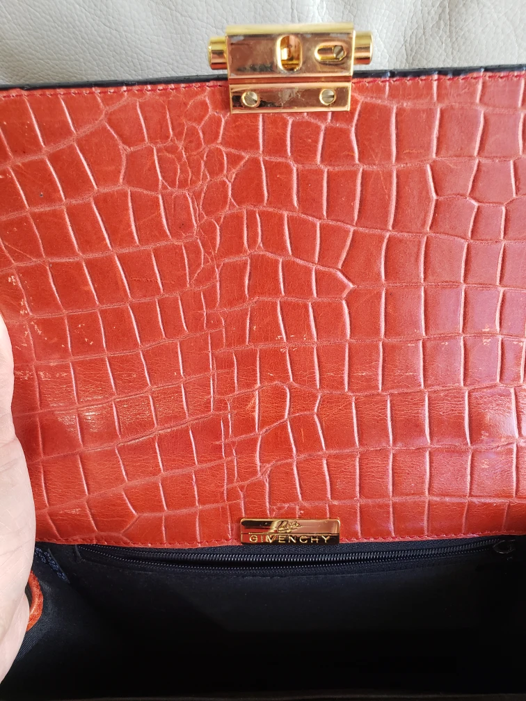 Vintage Givenchy Crocodile Embossed Leather Handbag - photo 4