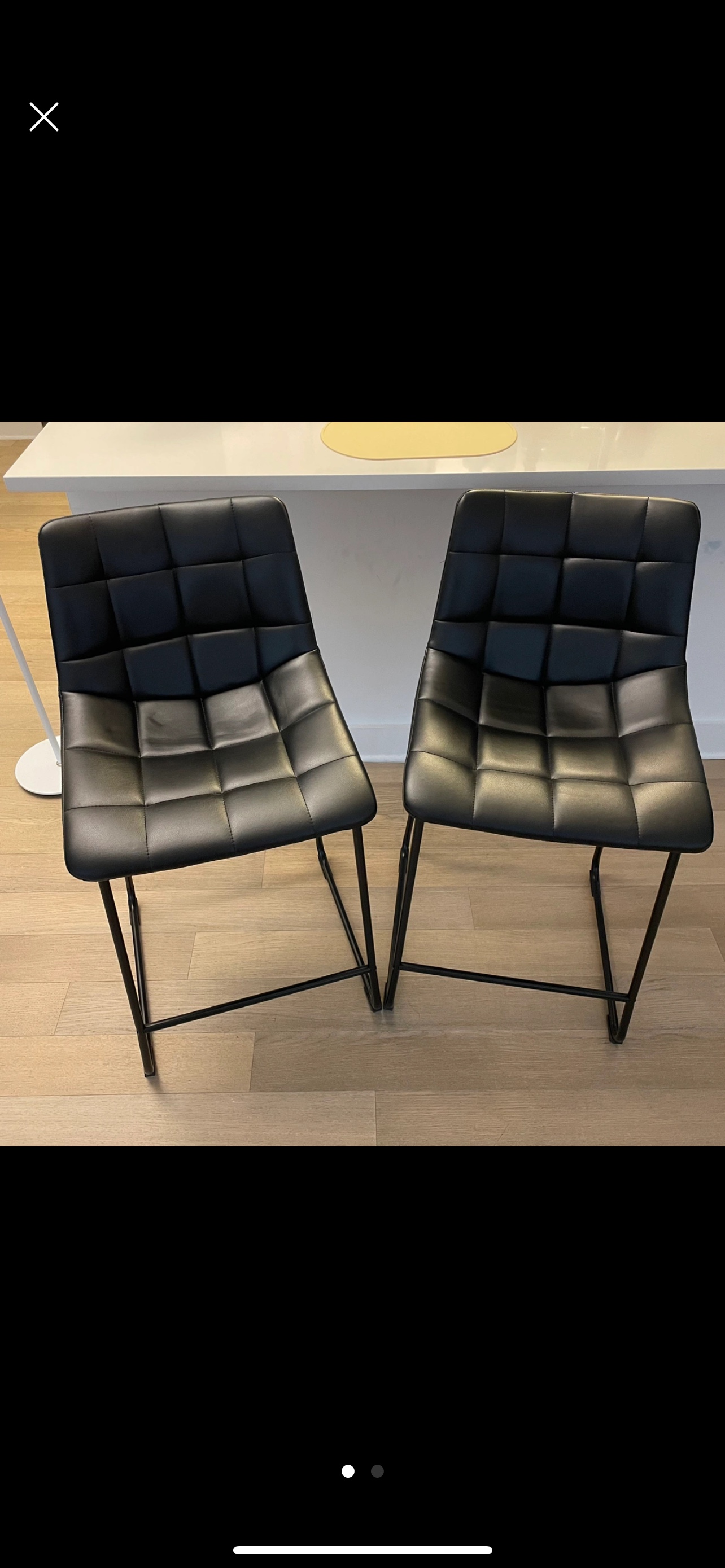 Black Bar Stools - Set of Two