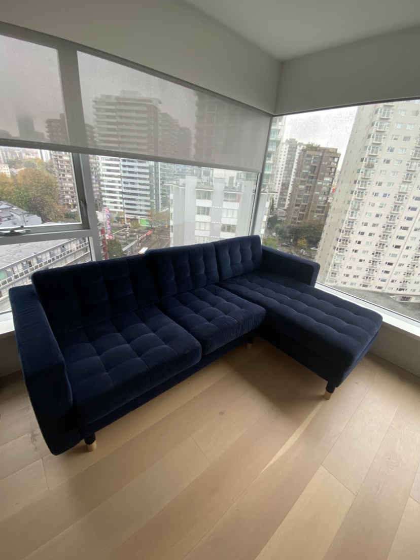 Blue Velvet Sectional Sofa