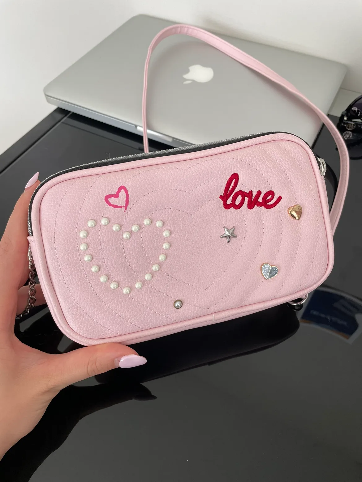 Pink "Love" Claire’s  Crossbody Bag thumbnail