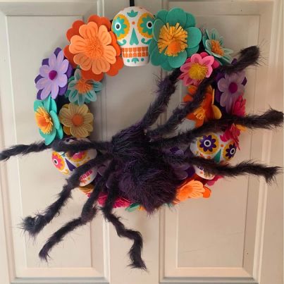 Day of the Dead Sugar Skull Wreath