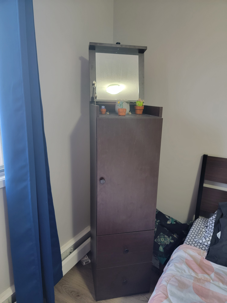 Tall Storage Cabinet with Mirror