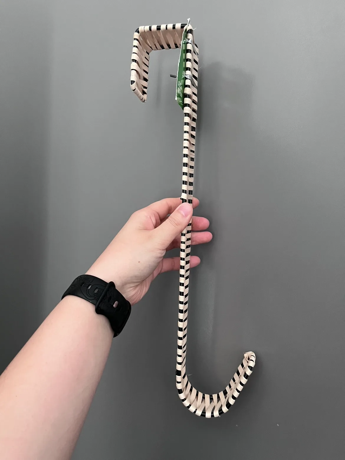 Over the Door Hook, Cream and Black Woven image indicator(2)