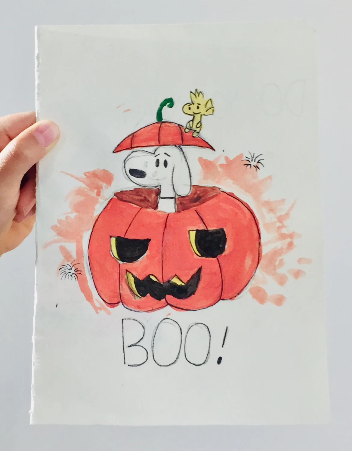 Halloween Watercolor handmade gift card image indicator(3)