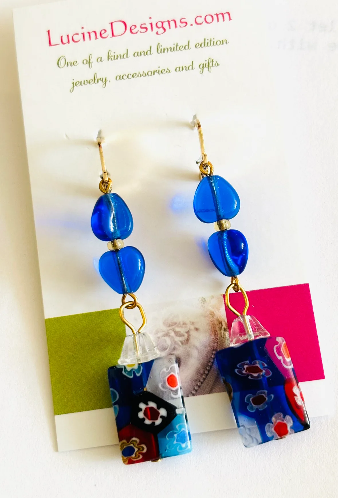 Blue Murano Glass Earrings New image indicator(2)