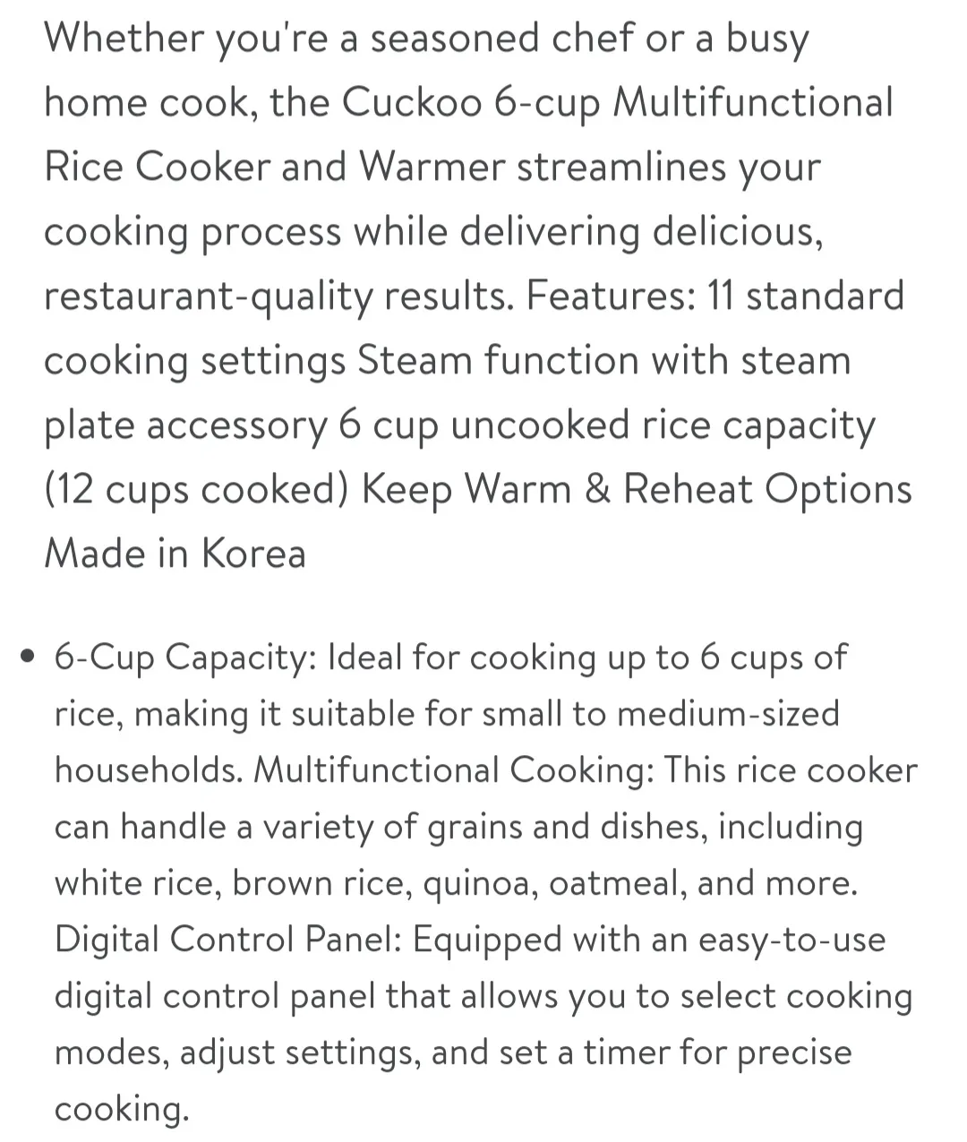 Cuckoo 6 Cup Multifunctional Rice Cooker image indicator(5)