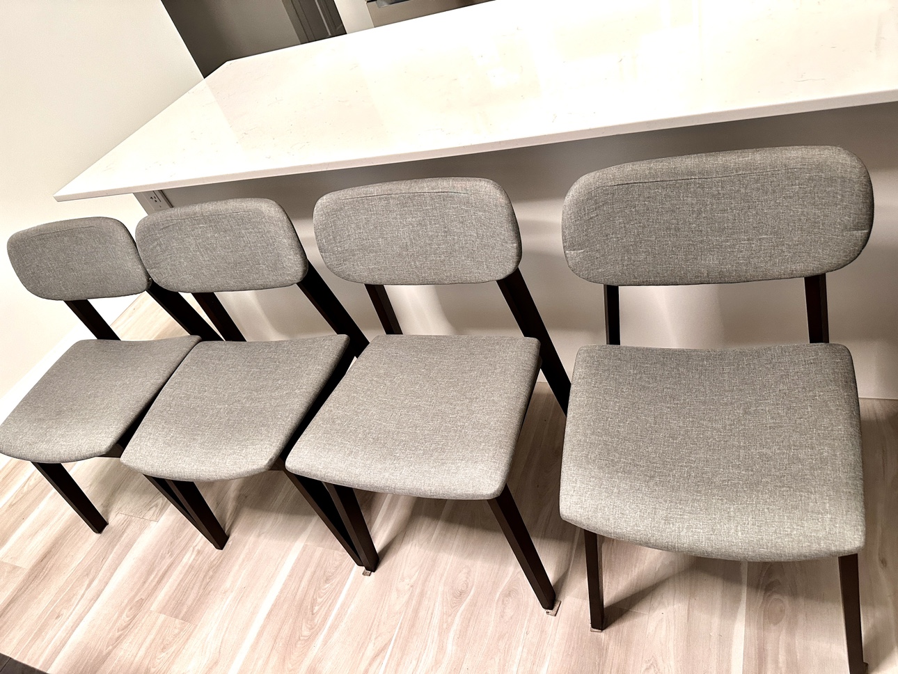 Set of 4 Grey Kitchen Chairs - photo 3