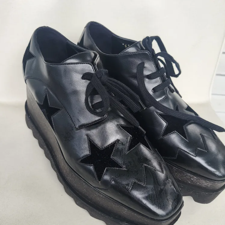 Stella McCartney Black Platform Shoes Size 36 thumbnail