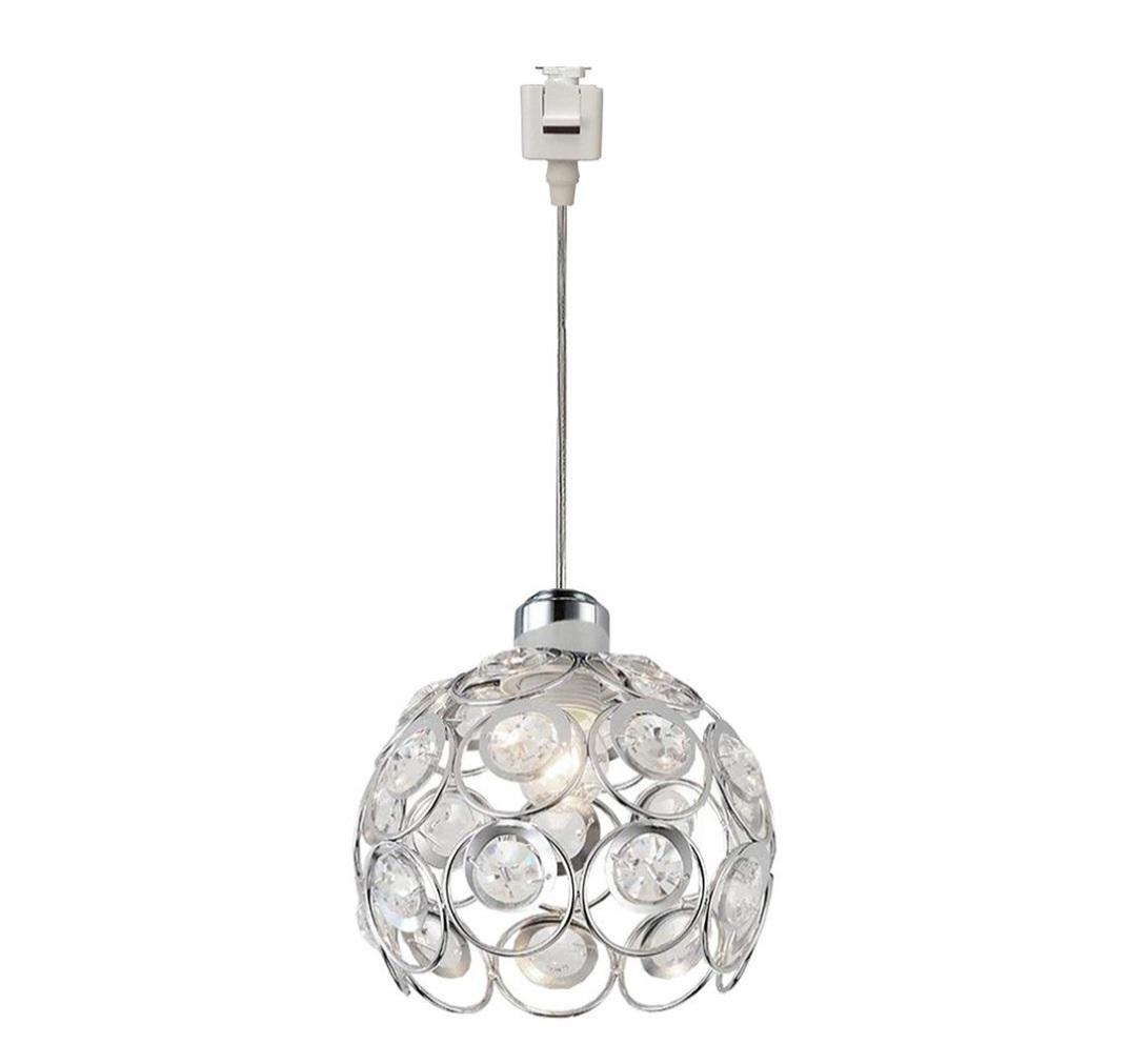 Chrome Crystal Pendant Light Fixture - photo 3