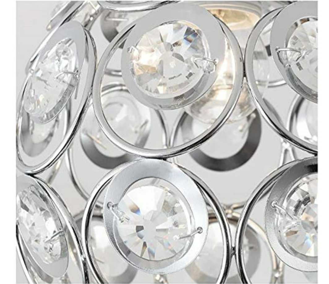 Chrome Crystal Pendant Light Fixture - photo 5