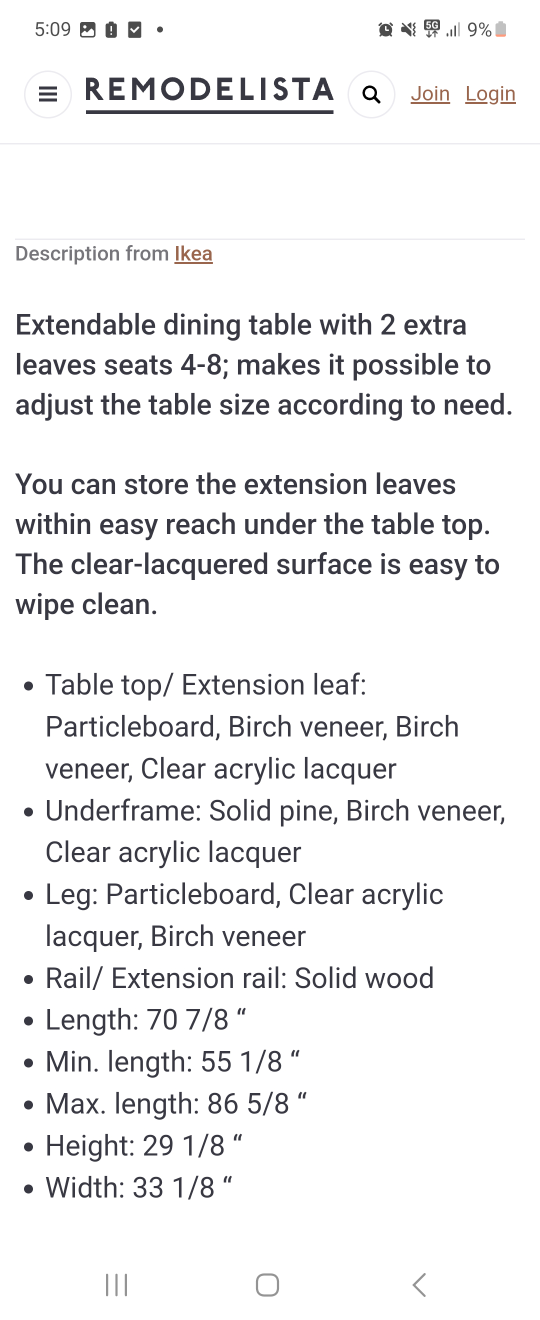 IKEA Bjursta Extendable Dining Table - photo 4