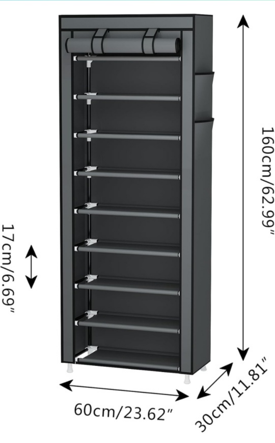10 Tier Non-Woven Fabric Shoe Rack Organizer