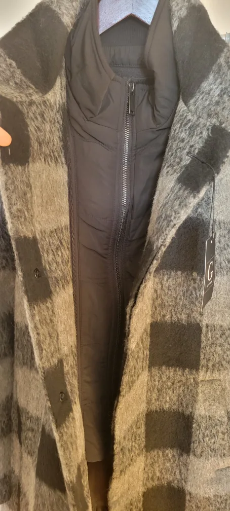 Men's Fall and Winter Raw Black & Grey Plaid Jacket/Coat image indicator(3)