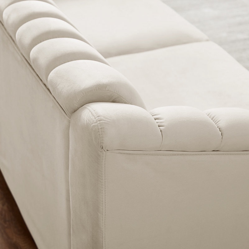 Beige Velvet Sofa - photo 2