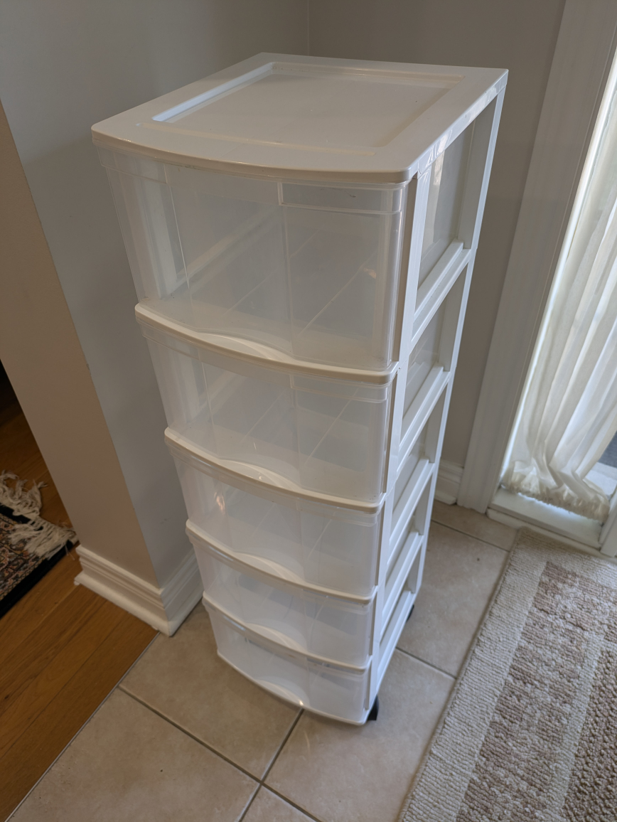 5-Drawer Storage Tower with Wheels (white) - photo 2