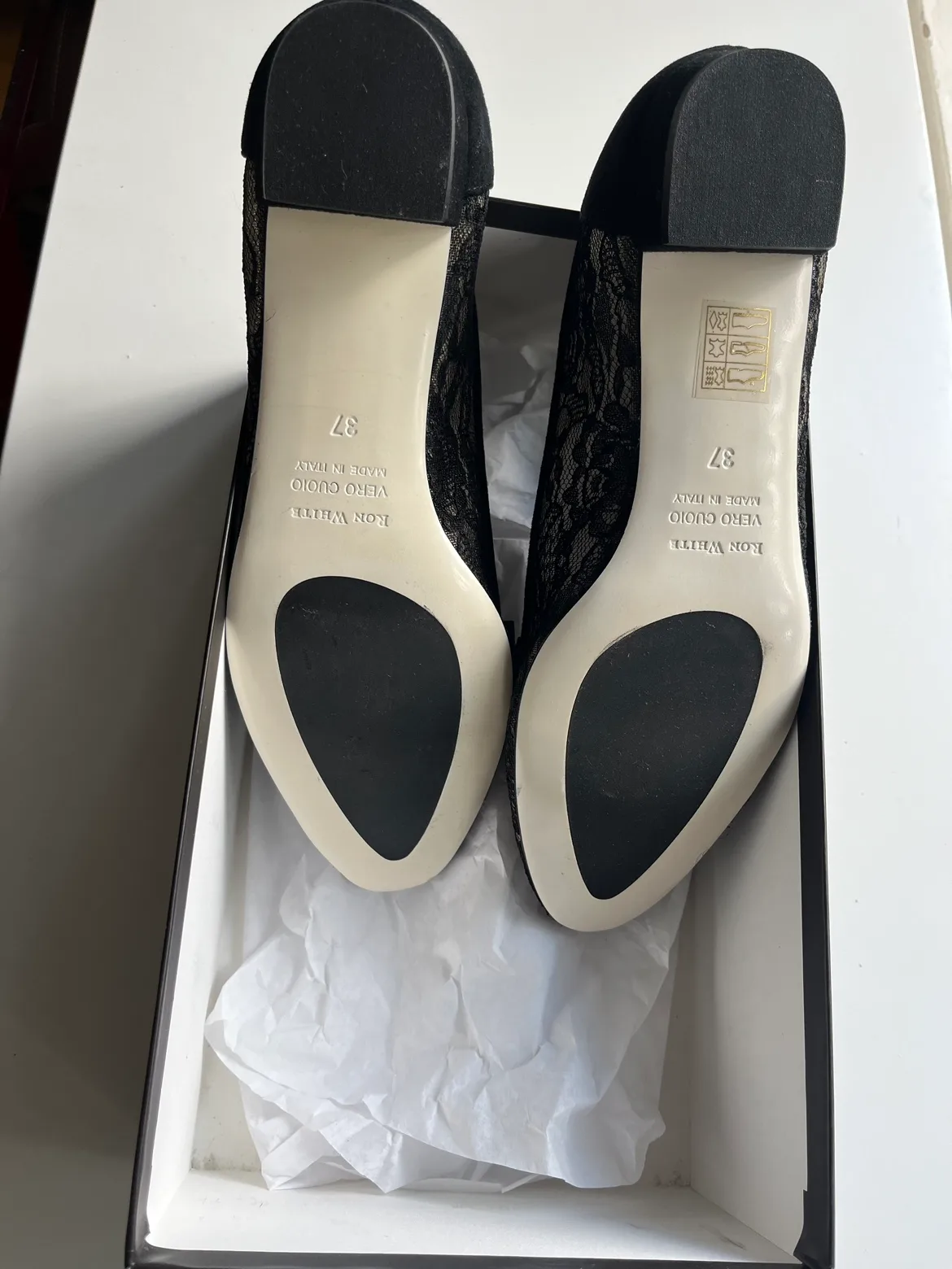 Ron White Black Lace Ballerina Flats image indicator(6)