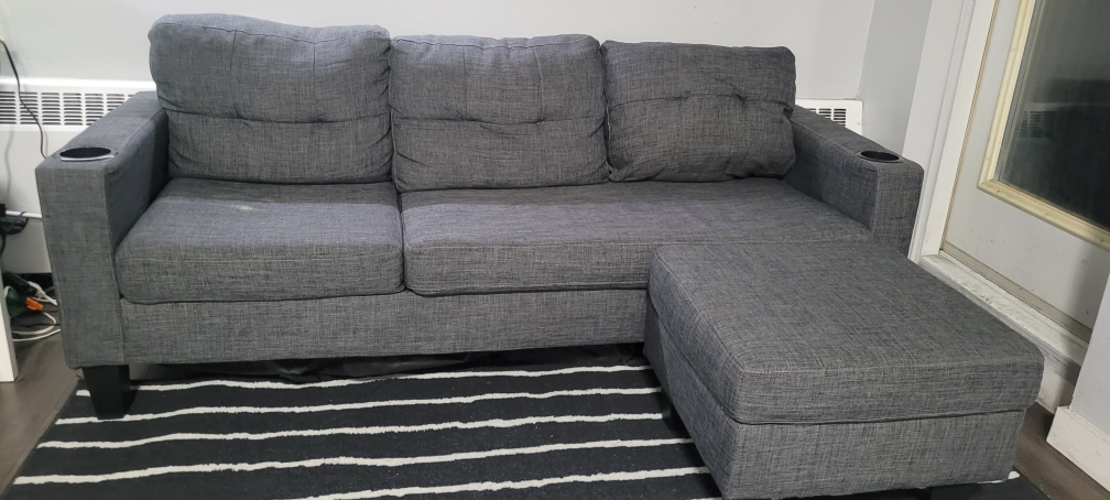 Convertible Sectional Sofa & Ottoman Included, with cup holders - photo 2