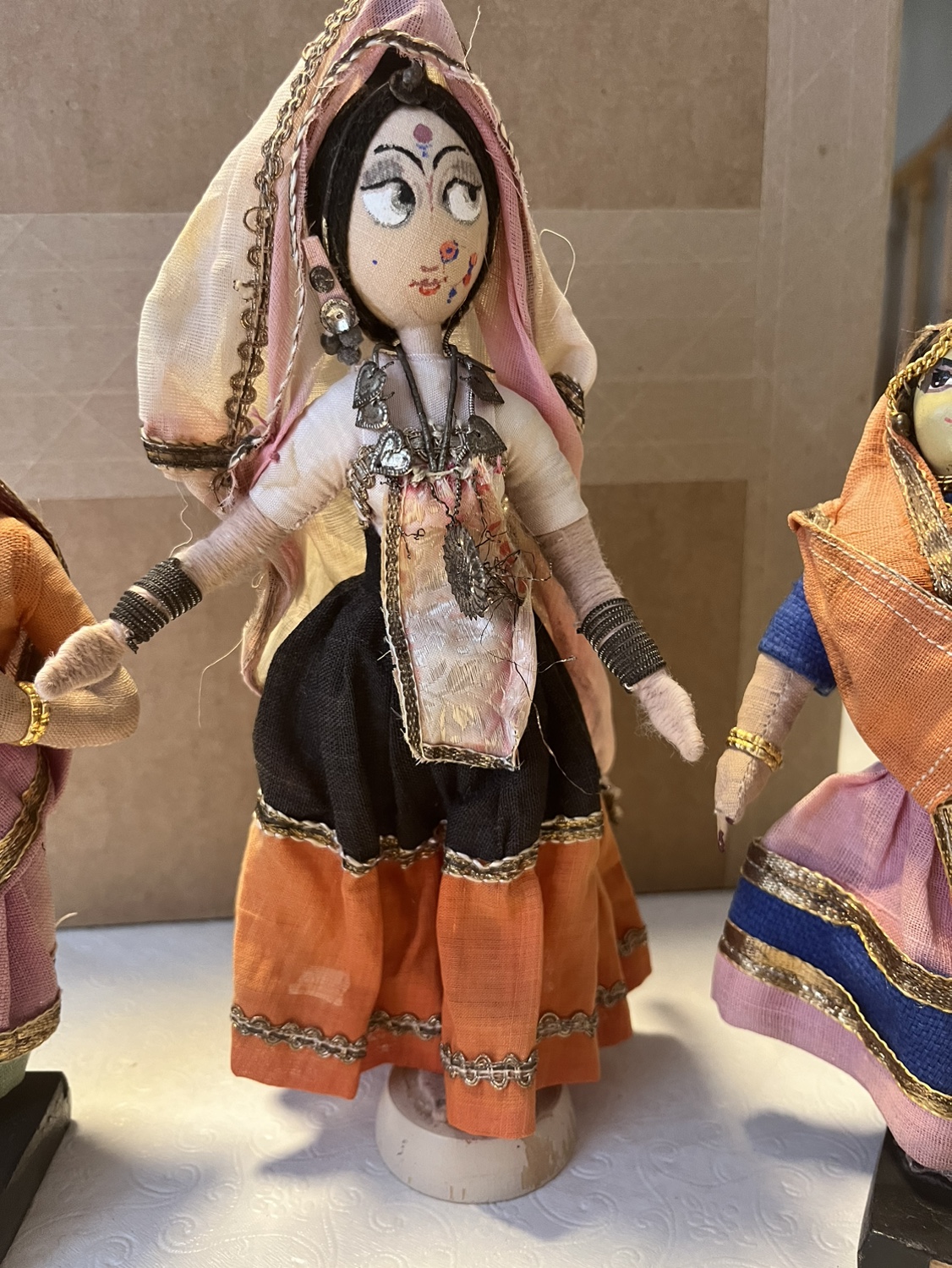 Set of 3 Vintage Indian Dolls - Rajistani - photo 3