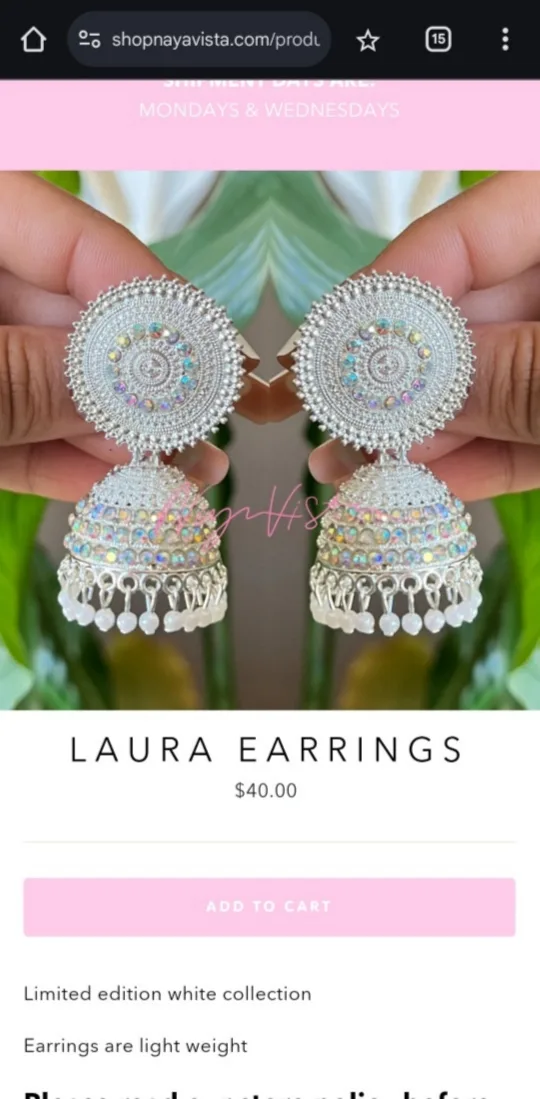 Laura Earrings Limited Edition (White Jhumka) image indicator(4)