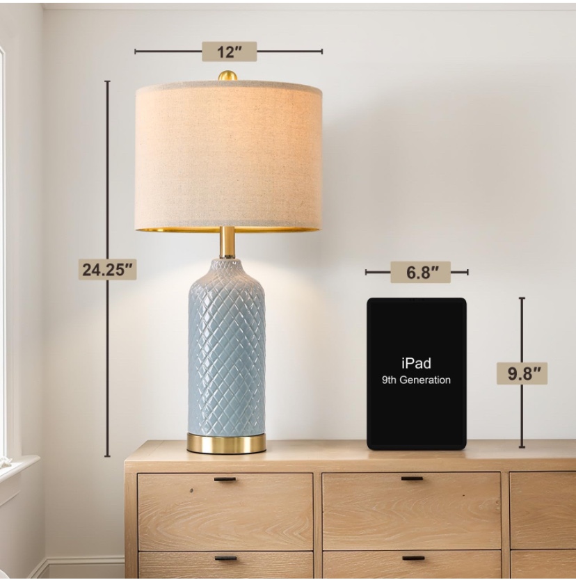 Modern Ceramic Table Lamps with Gold Base - Brand New - photo 2