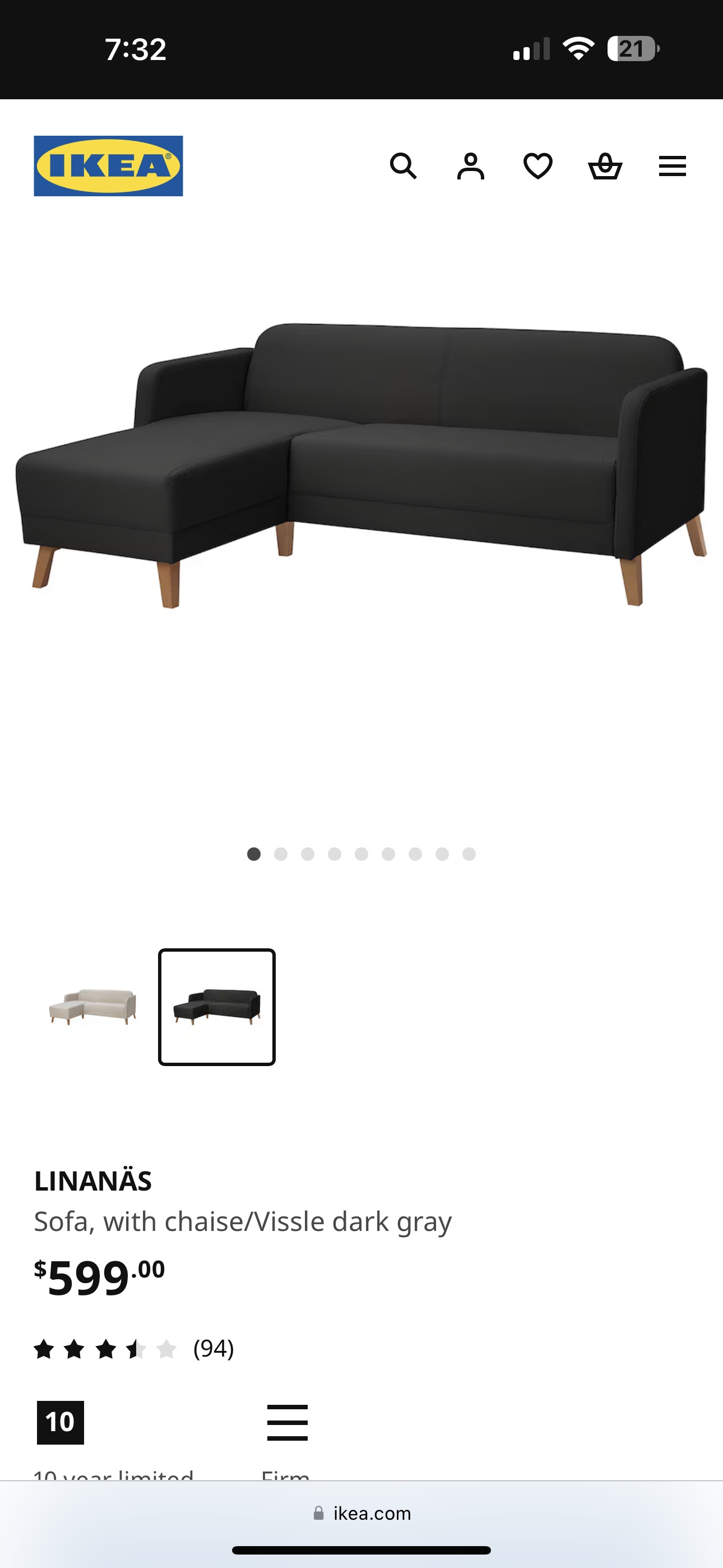 IKEA LINANÄS Sectional Sofa - photo 3