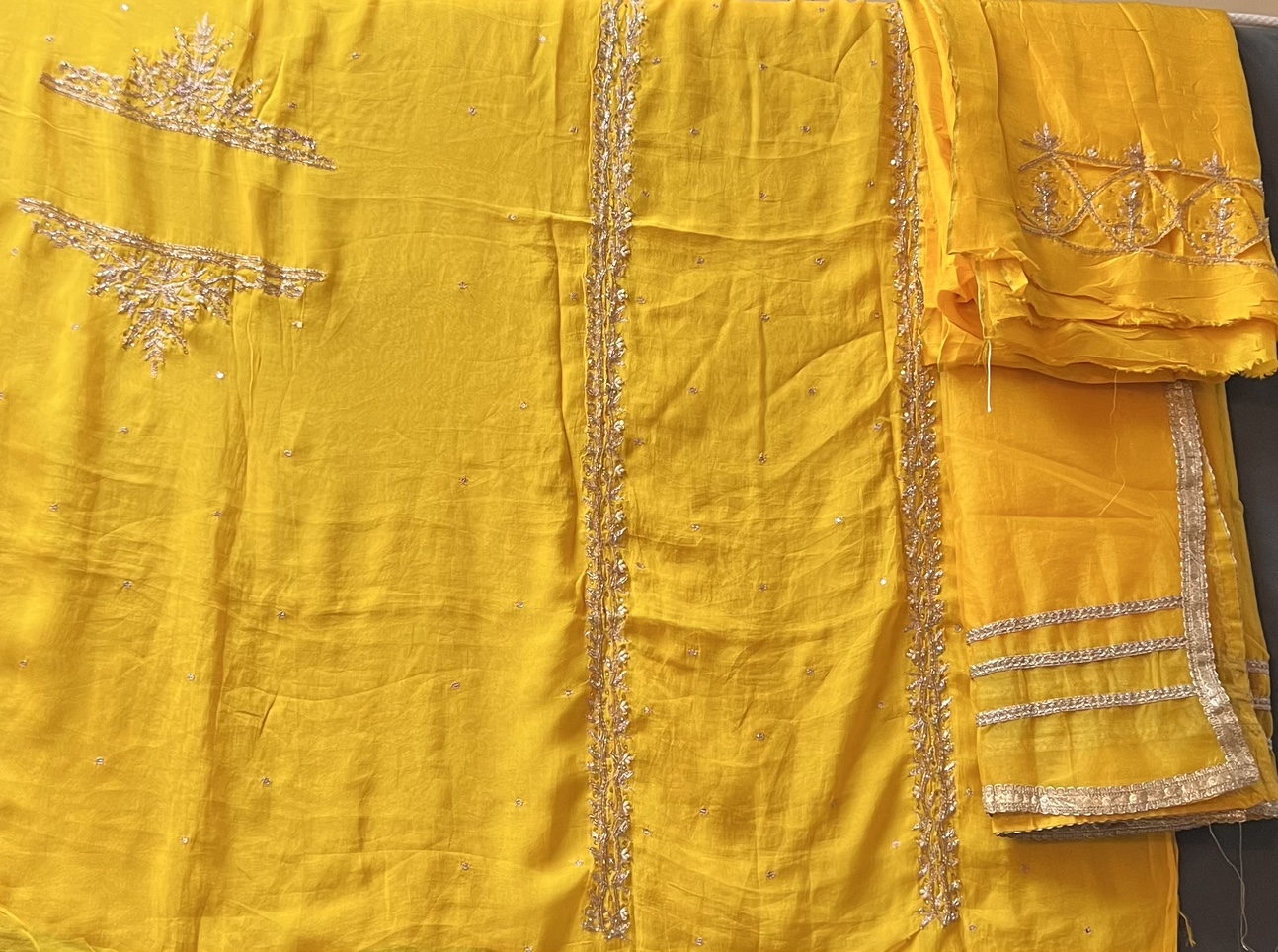 Yellow Embroidered Suit
